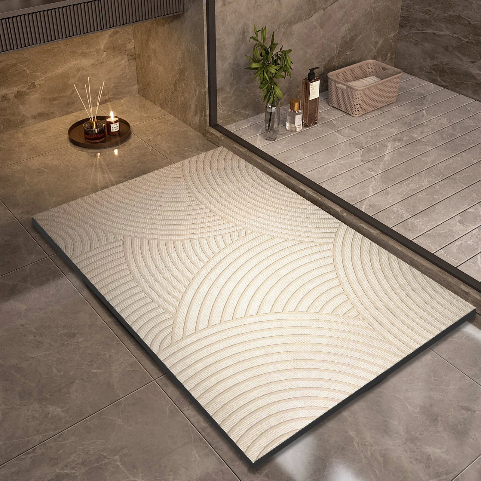 Super Absorbent Bath Mats Bathroom Anti Slip Shower Foot Mat Quick Dry Bathtube Carpet Toilet Rug Doormat Washable