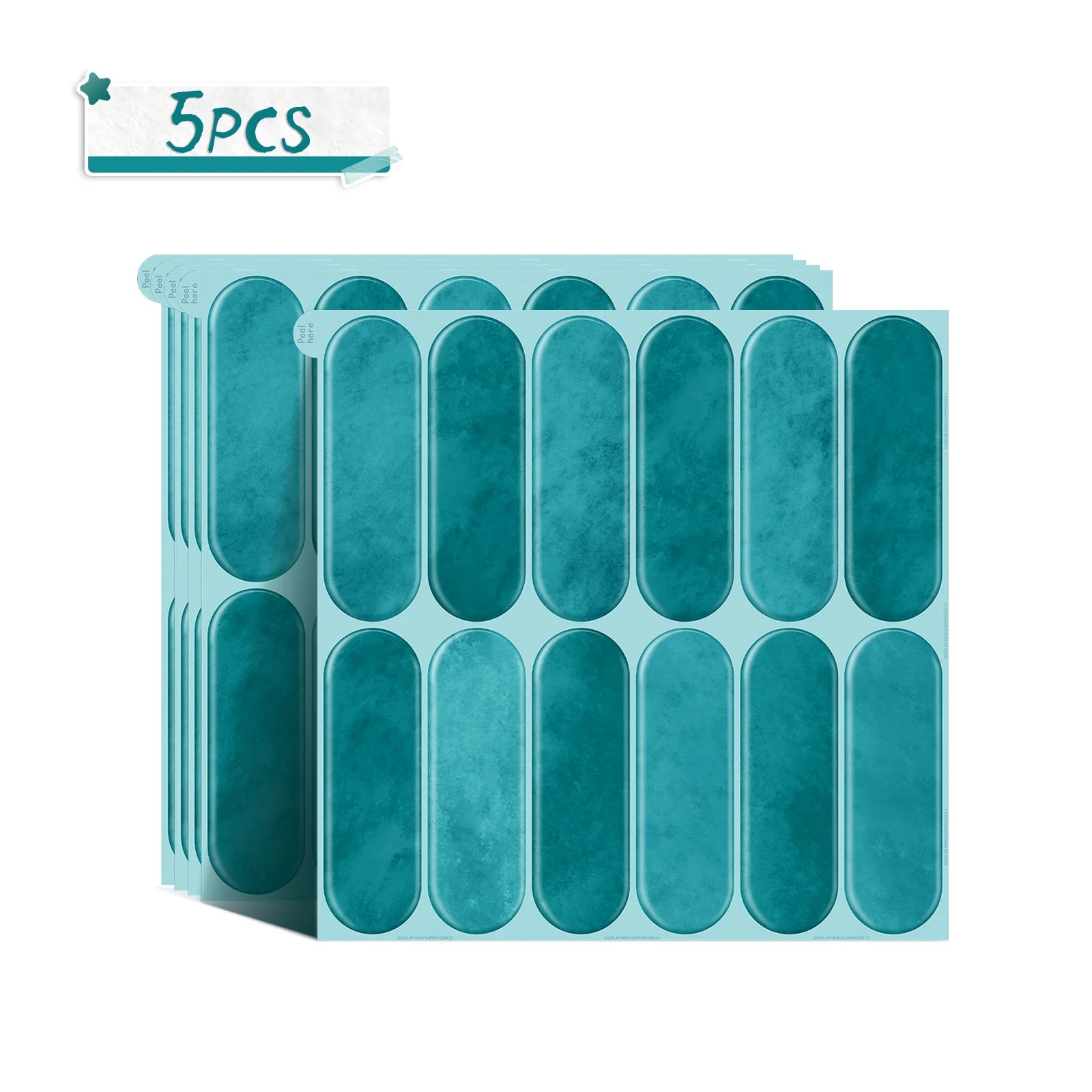 5/10/20PCS Removable Waterproof Tile Stickers, Oval Peel and Stick Backsplash for Kitchen, Bathroom, RV, Living Room, Bar