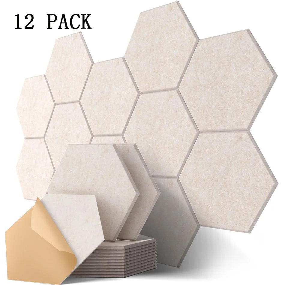 3-18Pack Self-Adhesive Wall Panels Hexagon Sound Insulation Foam Home Studio Office Decoration Sound Insulation Panel Wall Stick