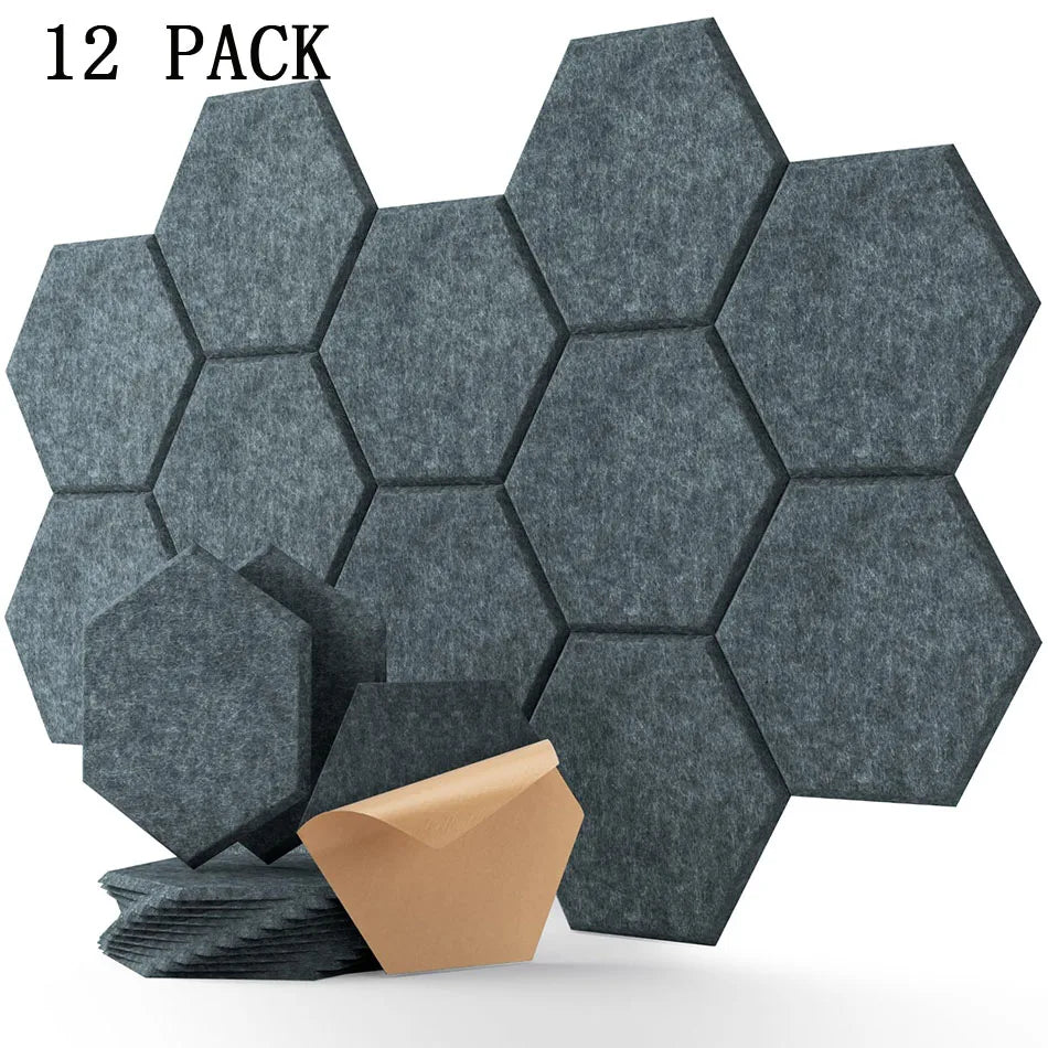 3-18Pack Self-Adhesive Wall Panels Hexagon Sound Insulation Foam Home Studio Office Decoration Sound Insulation Panel Wall Stick