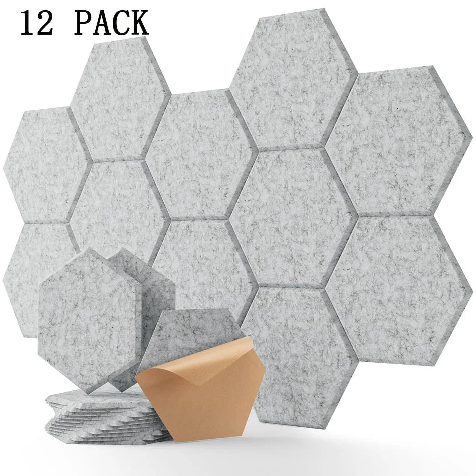 3-18Pack Self-Adhesive Wall Panels Hexagon Sound Insulation Foam Home Studio Office Decoration Sound Insulation Panel Wall Stick