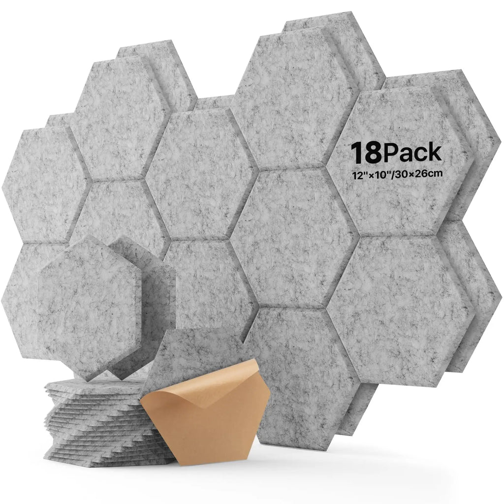 3-18Pack Self-Adhesive Wall Panels Hexagon Sound Insulation Foam Home Studio Office Decoration Sound Insulation Panel Wall Stick