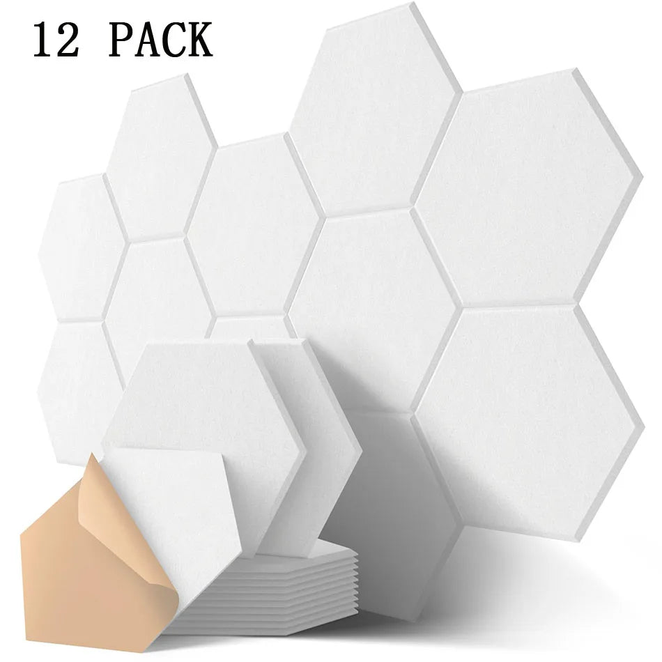 3-18Pack Self-Adhesive Wall Panels Hexagon Sound Insulation Foam Home Studio Office Decoration Sound Insulation Panel Wall Stick