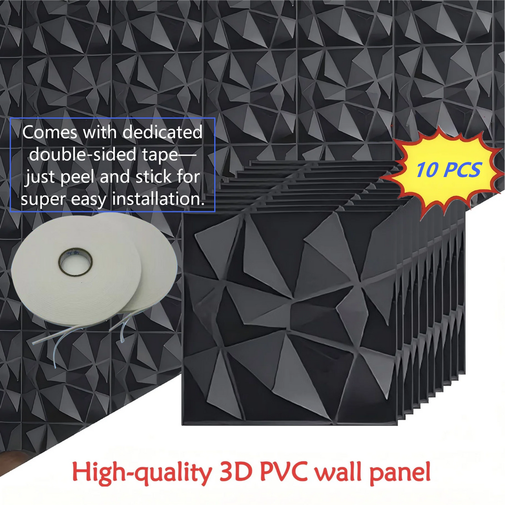 10PCS 30x30cm Wall Sticker 3D Wall Panels Indoor Wall Decoration For Living Room Bedroom Hotel Office Mural Tile-Panel-Mold