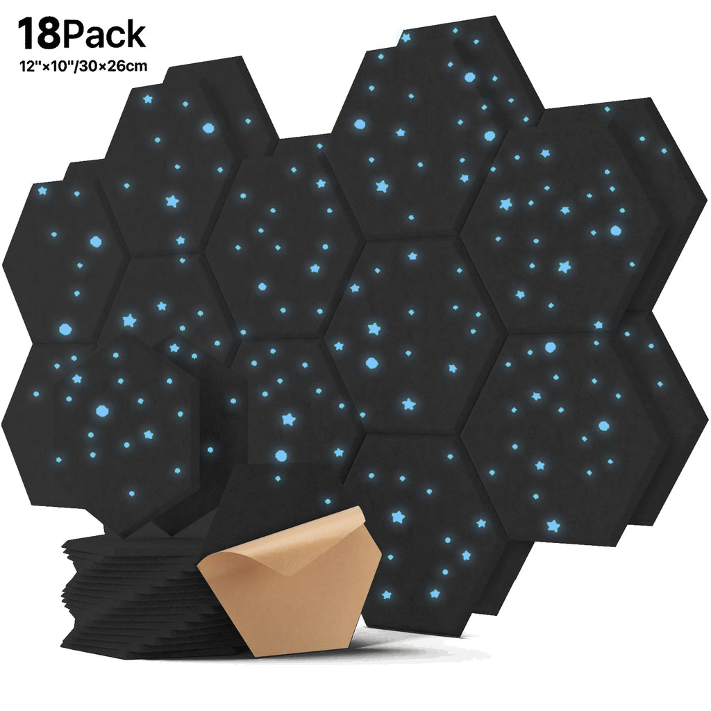 3-18Pack Self-Adhesive Wall Panels Hexagon Sound Insulation Foam Home Studio Office Decoration Sound Insulation Panel Wall Stick