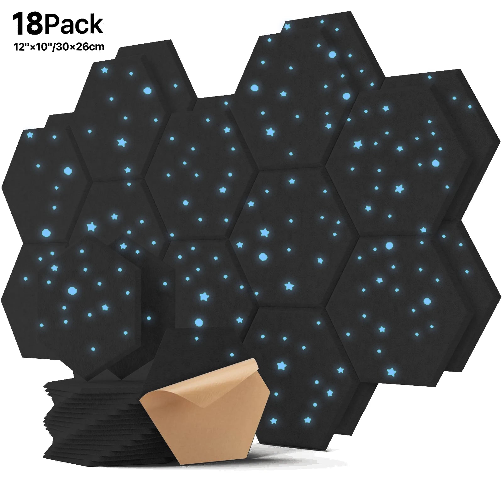 3-18Pack Self-Adhesive Wall Panels Hexagon Sound Insulation Foam Home Studio Office Decoration Sound Insulation Panel Wall Stick