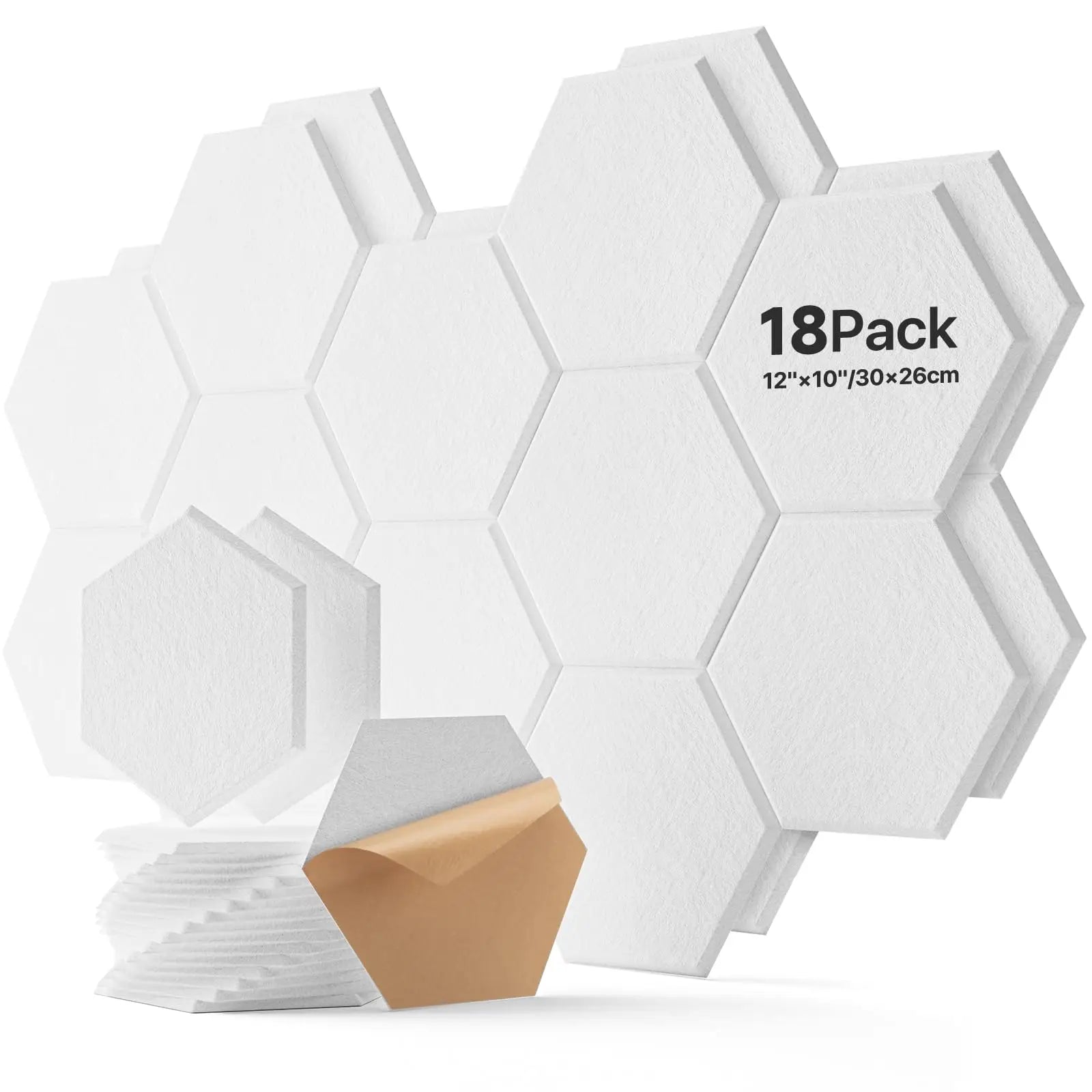 3-18Pack Self-Adhesive Wall Panels Hexagon Sound Insulation Foam Home Studio Office Decoration Sound Insulation Panel Wall Stick